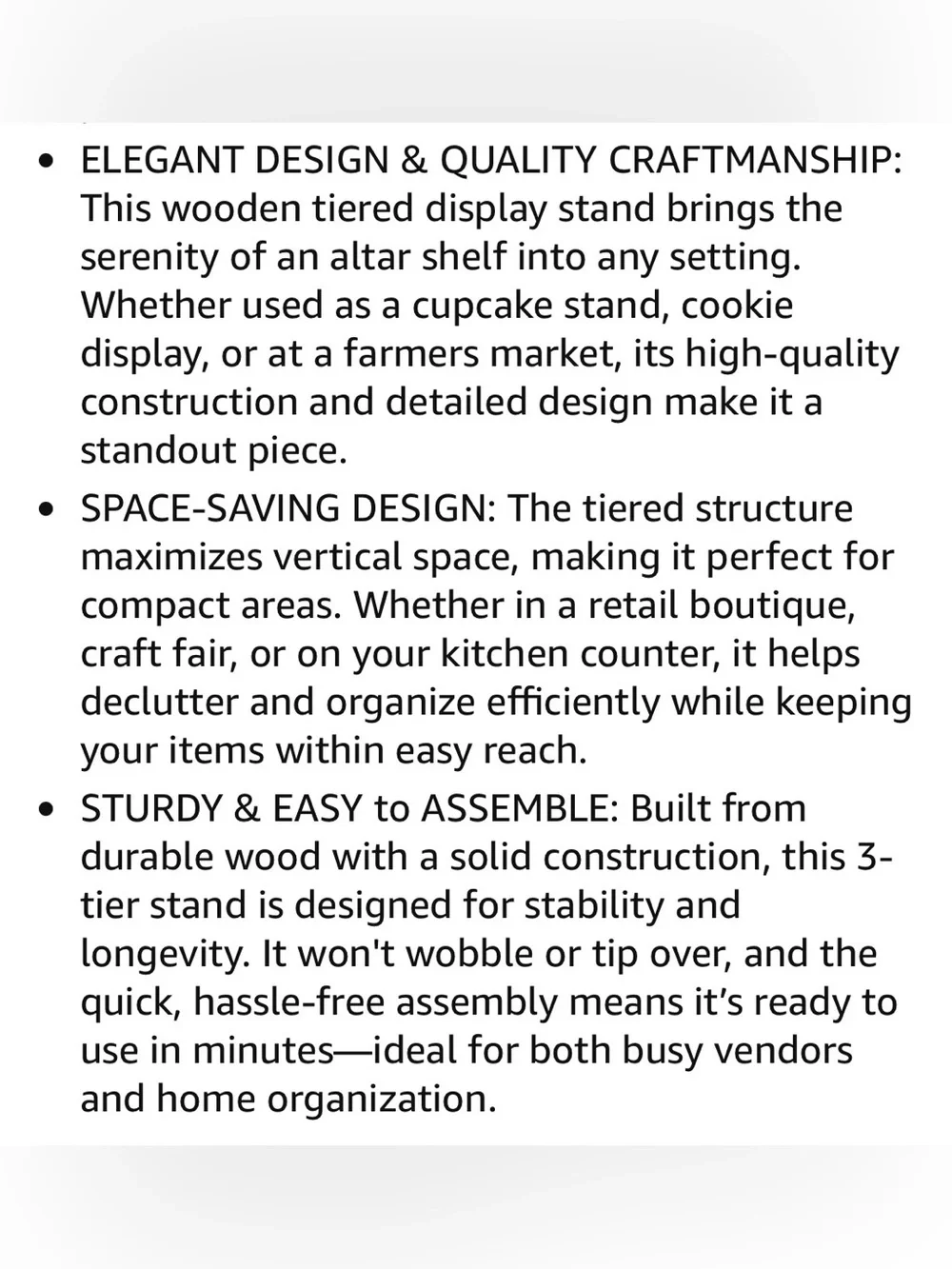 DS The Display Store Wooden 3-Tier Display Stand in Dark Brown - New in box!
